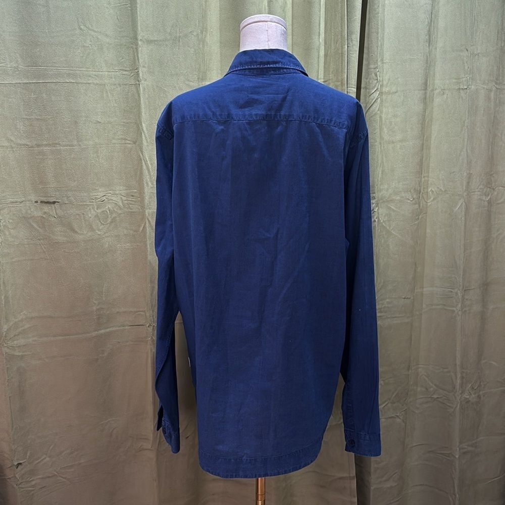 Olebar Brown 100% cotton Men's Blue Casual Shirt, XL - Picture 7 of 9